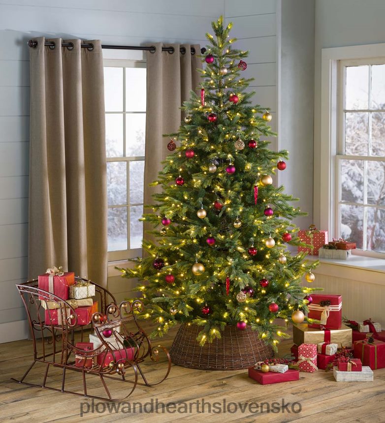 Plow & Hearth Vianočné stromčeky jedľa grandis s 8-funkčnými teplými bielymi LED diódami 6P208P2240 sezónne a darčeky