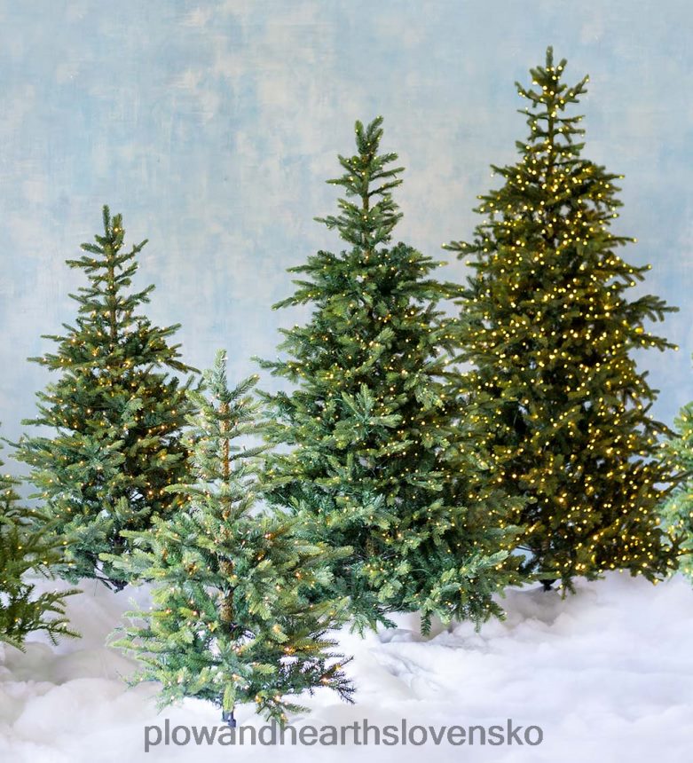 Plow & Hearth Vianočné stromčeky jedľa grandis s 8-funkčnými teplými bielymi LED diódami 6P208P2240 sezónne a darčeky