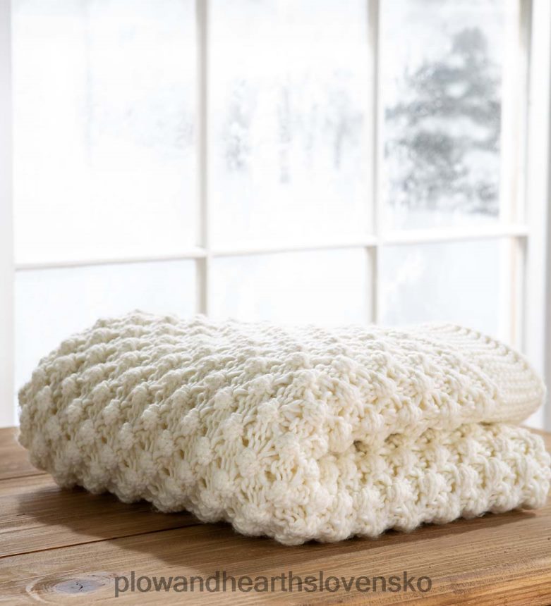 Plow & Hearth ľahký pletený príjemný akrylový prehoz - modrý 6P208P2169 sezónne a darčeky