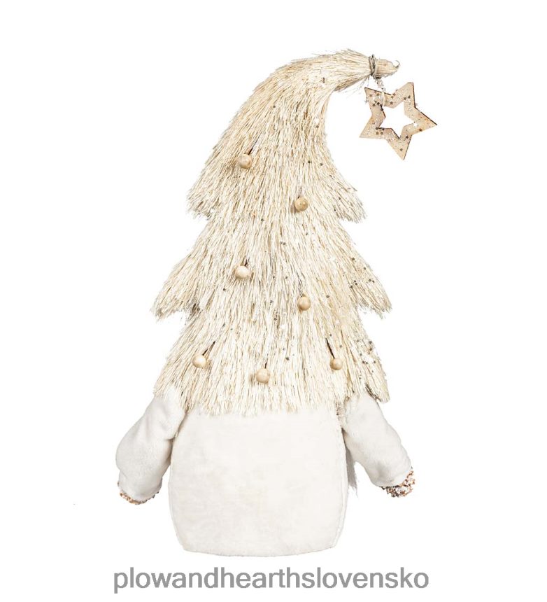 Plow & Hearth biely zimný vianočný trpaslík 6P208P2277 sezónne a darčeky