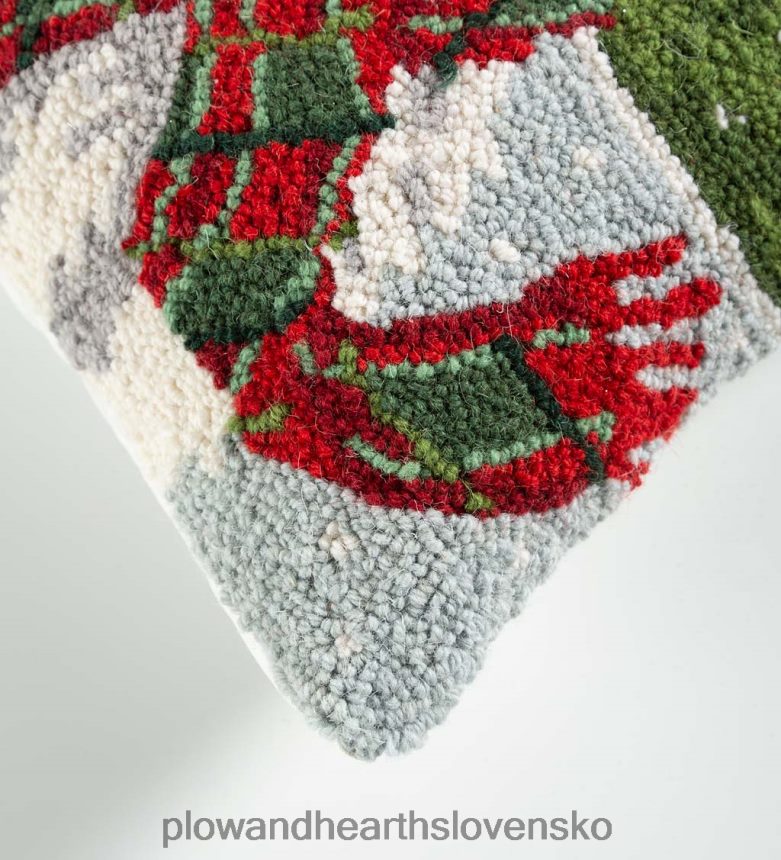 Plow & Hearth dovolenkový westík so šatkou ručne zaháčkovaný vlnený vankúšik 6P208P2264 sezónne a darčeky