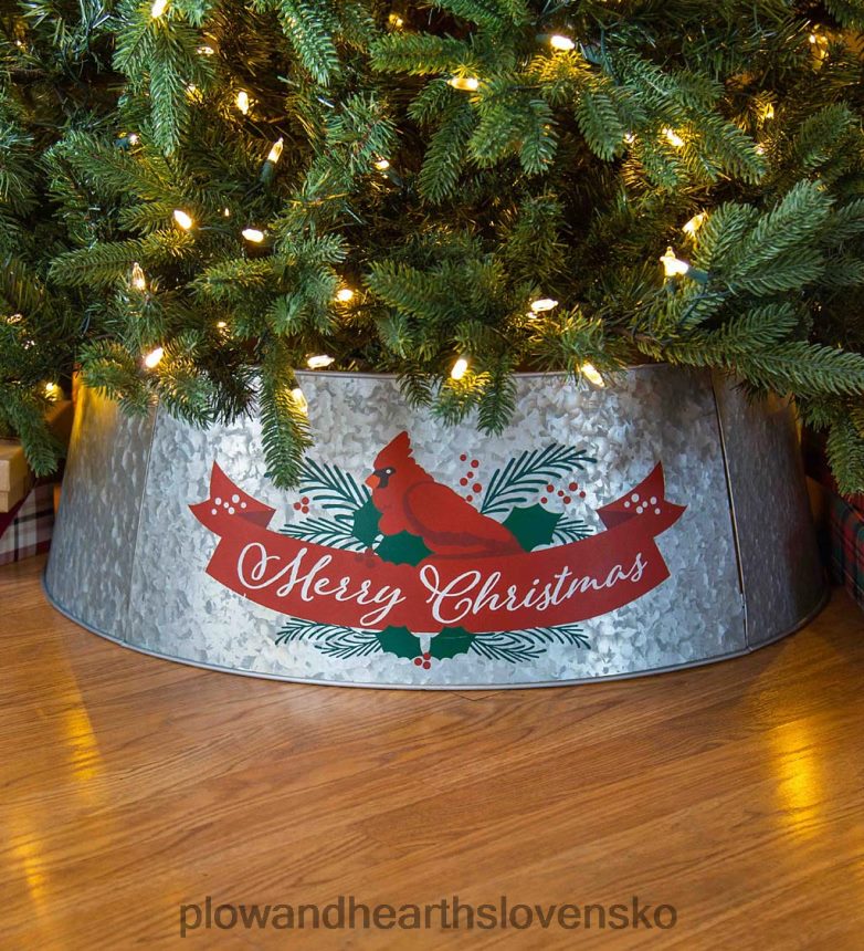 Plow & Hearth kardinál kovový obojok na vianočný stromček 6P208P2298 sezónne a darčeky