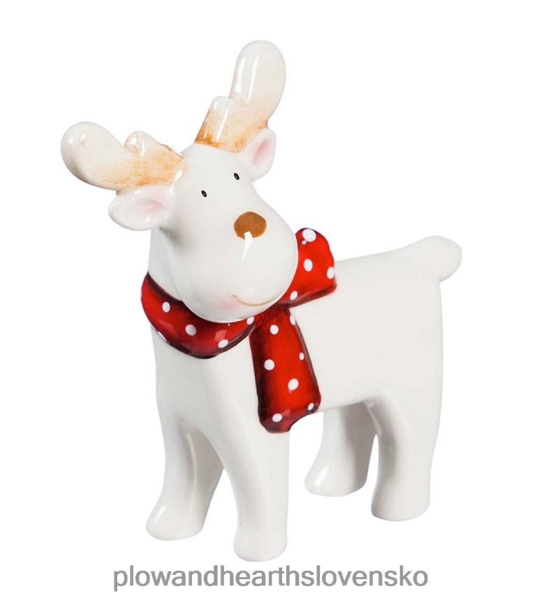 Plow & Hearth keramický sob a vždyzelený stolový dekor, sada 3 ks 6P208P2193 sezónne a darčeky