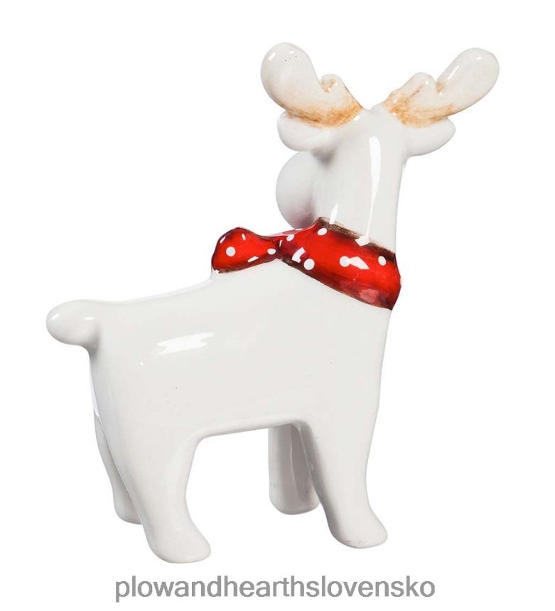 Plow & Hearth keramický sob a vždyzelený stolový dekor, sada 3 ks 6P208P2193 sezónne a darčeky