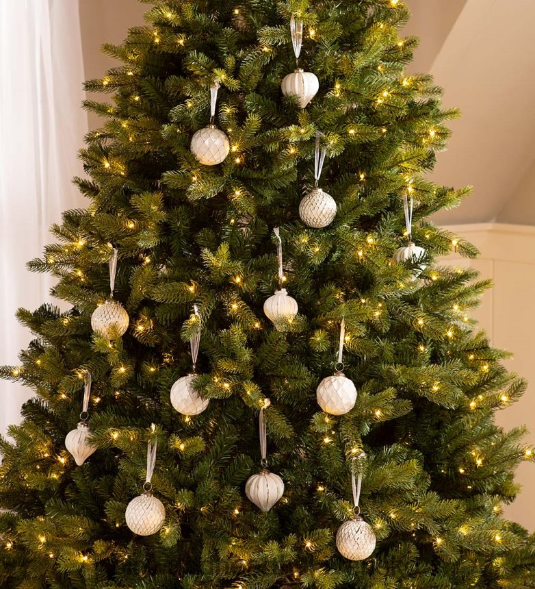 Plow & Hearth nadrozmerné sklenené vianočné ozdoby, sada 12 ks - červená/zelená/zlatá 6P208P2243 sezónne a darčeky