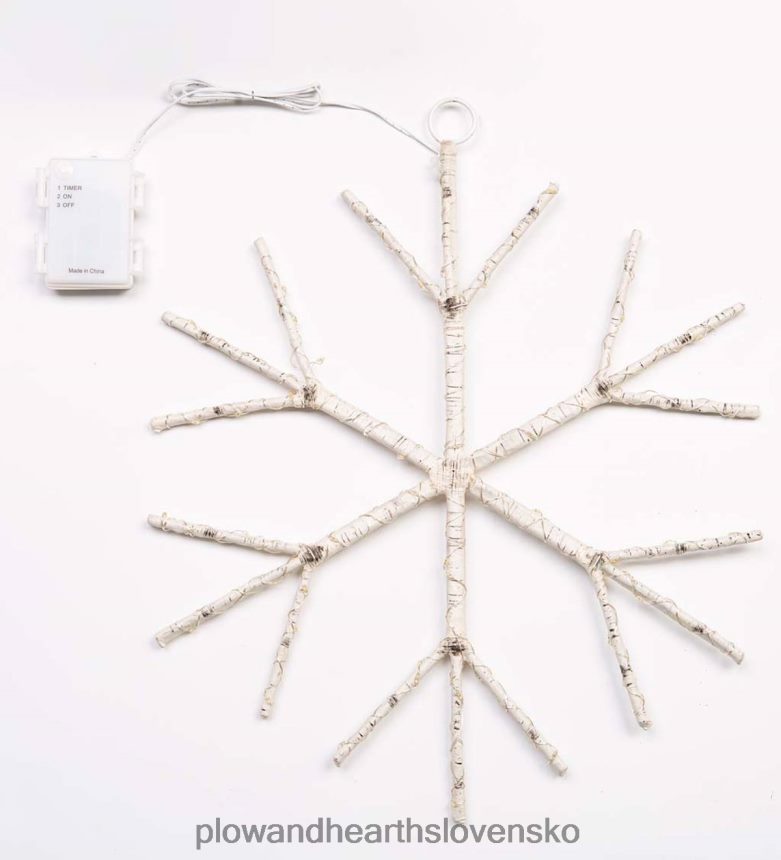 Plow & Hearth osvetlená brezová vetva snehová vločka visiaci akcent - hnedá 6P208P2180 sezónne a darčeky