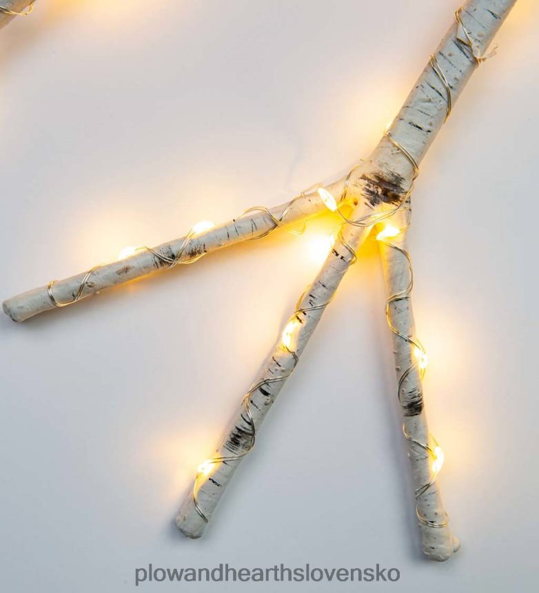 Plow & Hearth osvetlená brezová vetva snehová vločka visiaci akcent - hnedá 6P208P2180 sezónne a darčeky