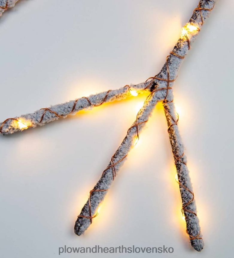 Plow & Hearth osvetlená brezová vetva snehová vločka visiaci akcent - hnedá 6P208P2180 sezónne a darčeky