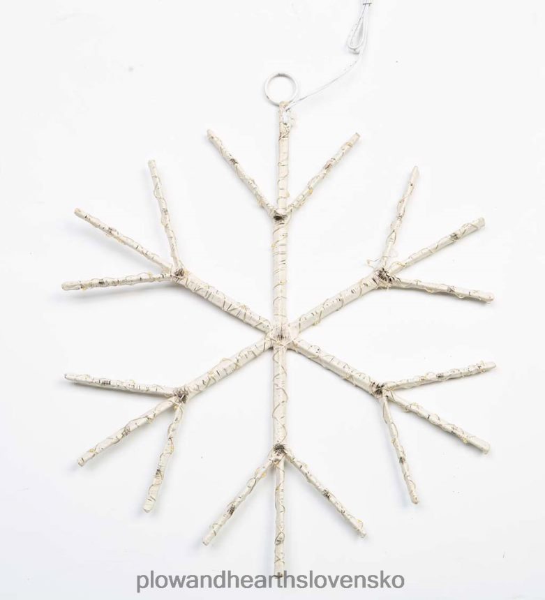 Plow & Hearth osvetlená brezová vetva snehová vločka visiaci akcent - hnedá 6P208P2180 sezónne a darčeky