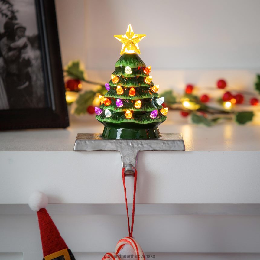 Plow & Hearth osvetlený keramický vešiak na vianočný stromček 6P208P2236 sezónne a darčeky