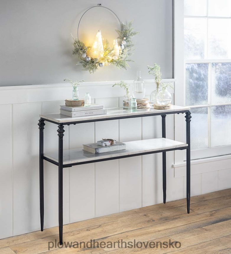 Plow & Hearth osvetlený sviatočný obručový veniec so stromami z fliaš 6P208P2173 sezónne a darčeky