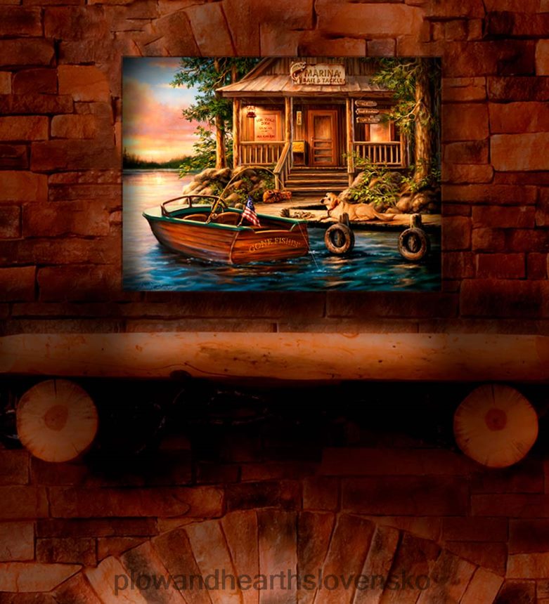 Plow & Hearth personalizované osvetlené umelecké plátno na stenu prístavu 6P208P2226 sezónne a darčeky