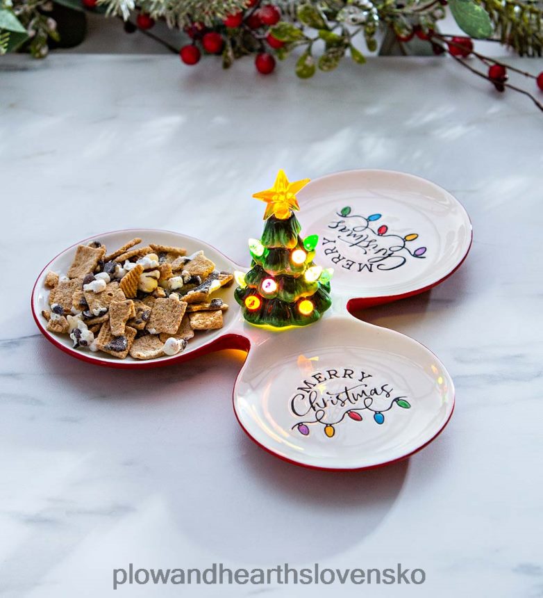 Plow & Hearth podnos na servírovanie na vianočný stromček 6P208P2175 sezónne a darčeky