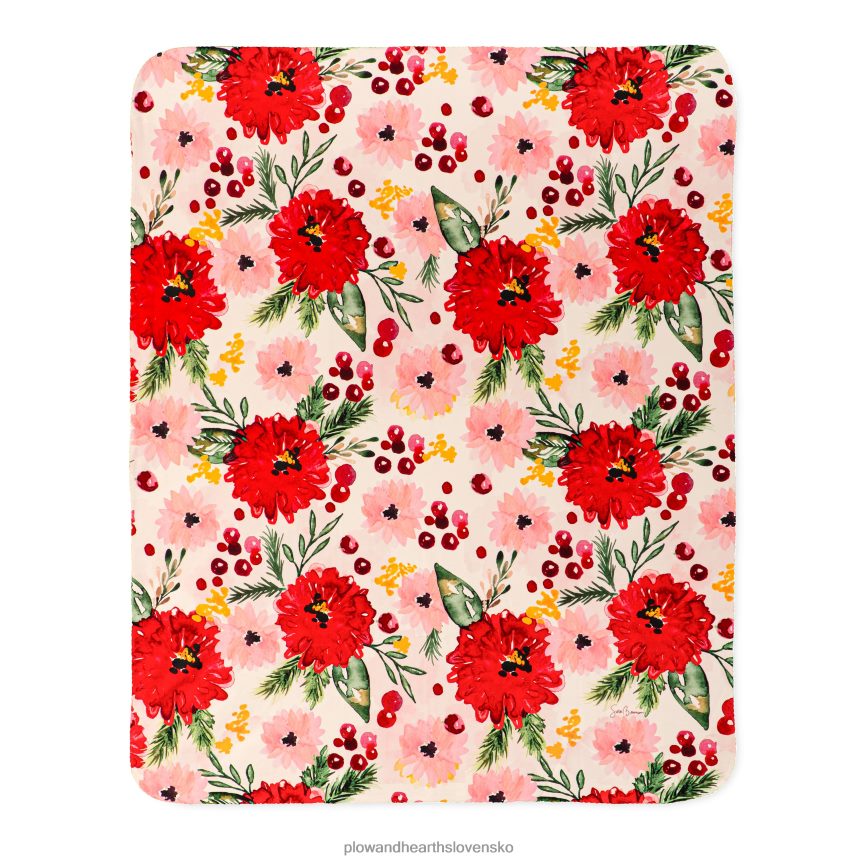 Plow & Hearth prázdninové kvety šerpa fleece hod 6P208P2304 sezónne a darčeky