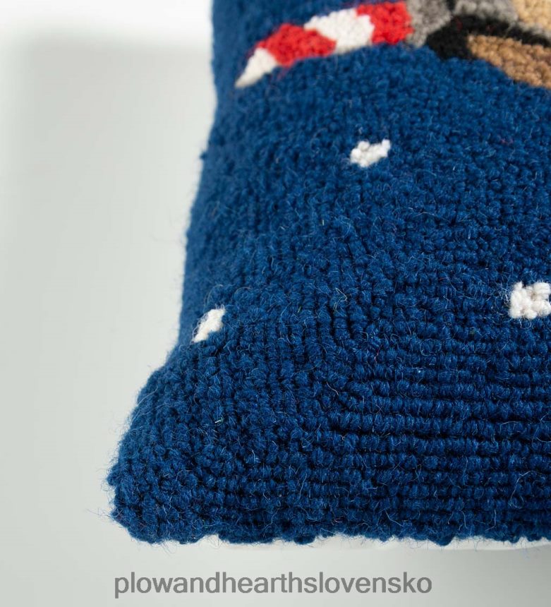 Plow & Hearth prázdninové žlté laboratórium s ručne háčkovaným vlneným vankúšom z cukrovej trstiny 6P208P2186 sezónne a darčeky