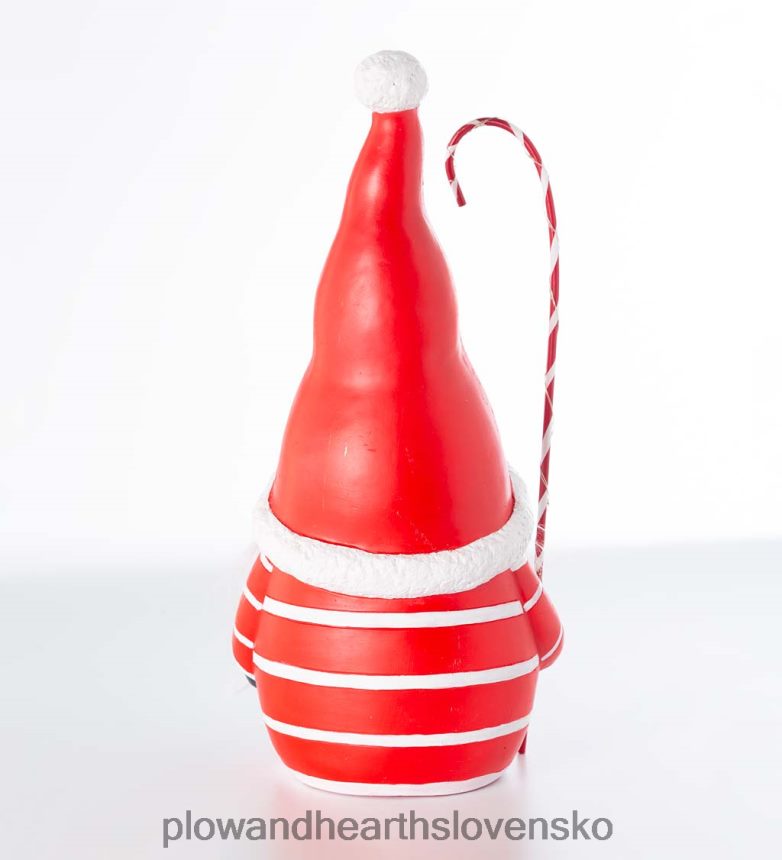 Plow & Hearth santa gnome so zapálenou cukrovou trstinou a bradou meniacou farbu - čierna 6P208P2286 sezónne a darčeky