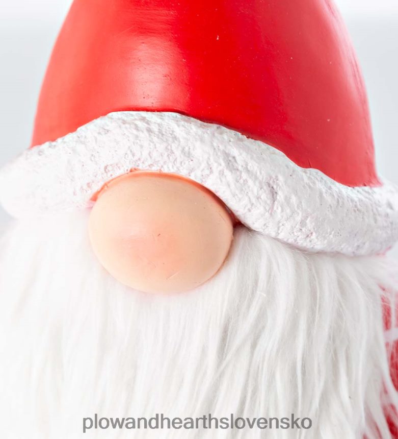 Plow & Hearth santa gnome so zapálenou cukrovou trstinou a bradou meniacou farbu - čierna 6P208P2286 sezónne a darčeky