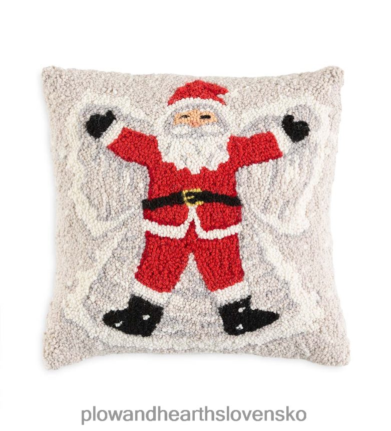 Plow & Hearth santa snow anjel ručne háčkovaný vlnený vankúšik 6P208P2199 sezónne a darčeky