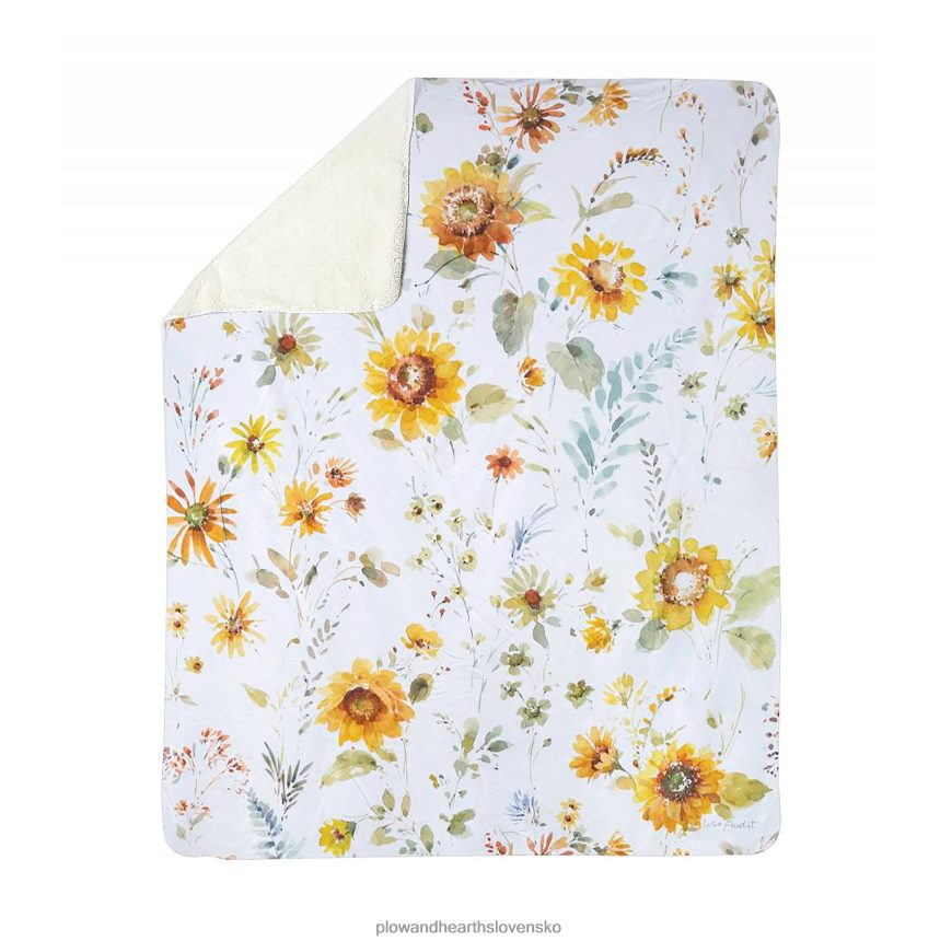 Plow & Hearth slnečnice navždy šerpa rúno hod 6P208P2309 sezónne a darčeky