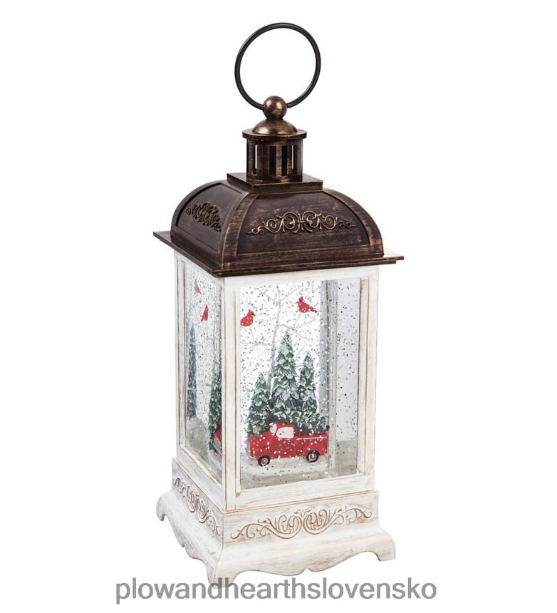 Plow & Hearth starožitný kamión led lampáš s dekoráciou otočného stola 6P208P2301 sezónne a darčeky