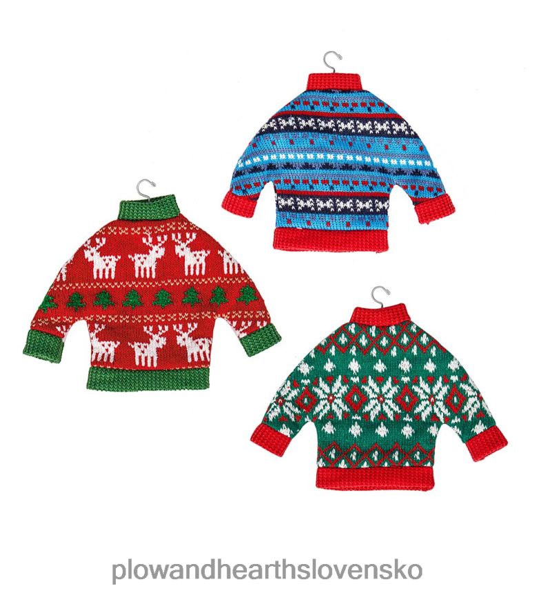 Plow & Hearth sviatočné svetrové ozdoby, sada 3 ks 6P208P2238 sezónne a darčeky