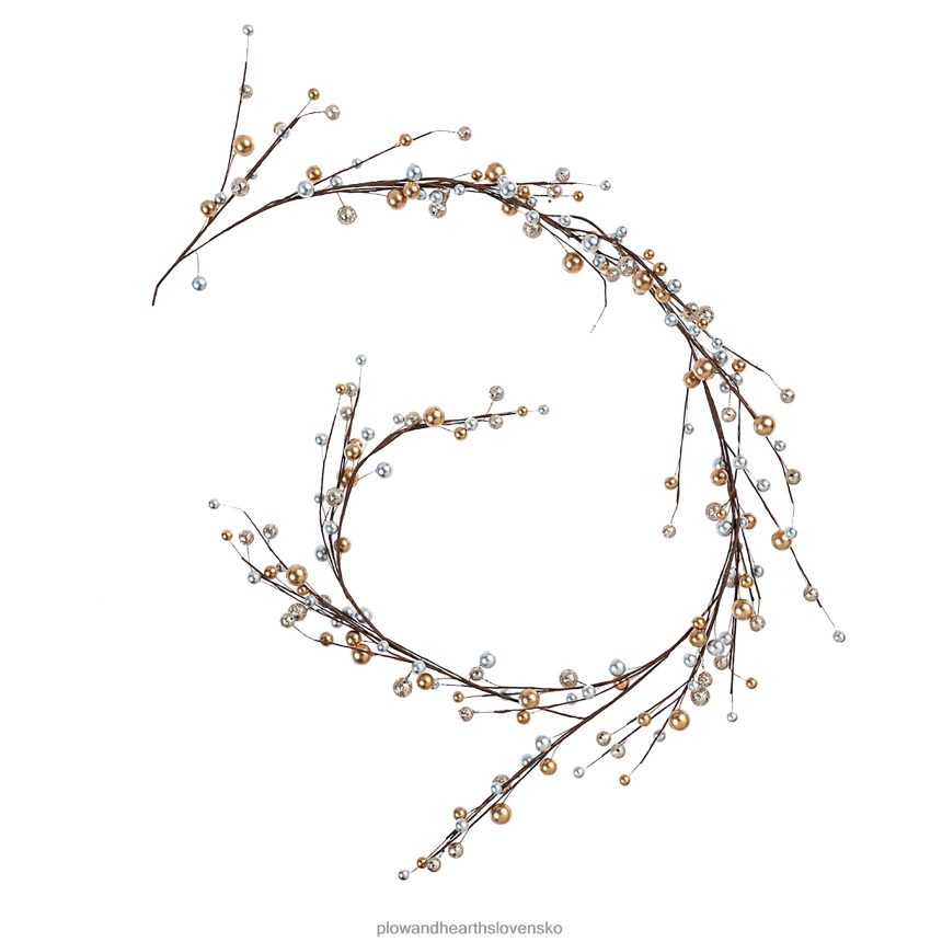 Plow & Hearth trblietky a zlatá vianočná girlanda 6P208P2194 sezónne a darčeky