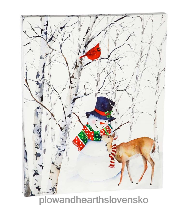 Plow & Hearth viedol radostné nástenné umenie snehuliaka 6P208P2308 sezónne a darčeky