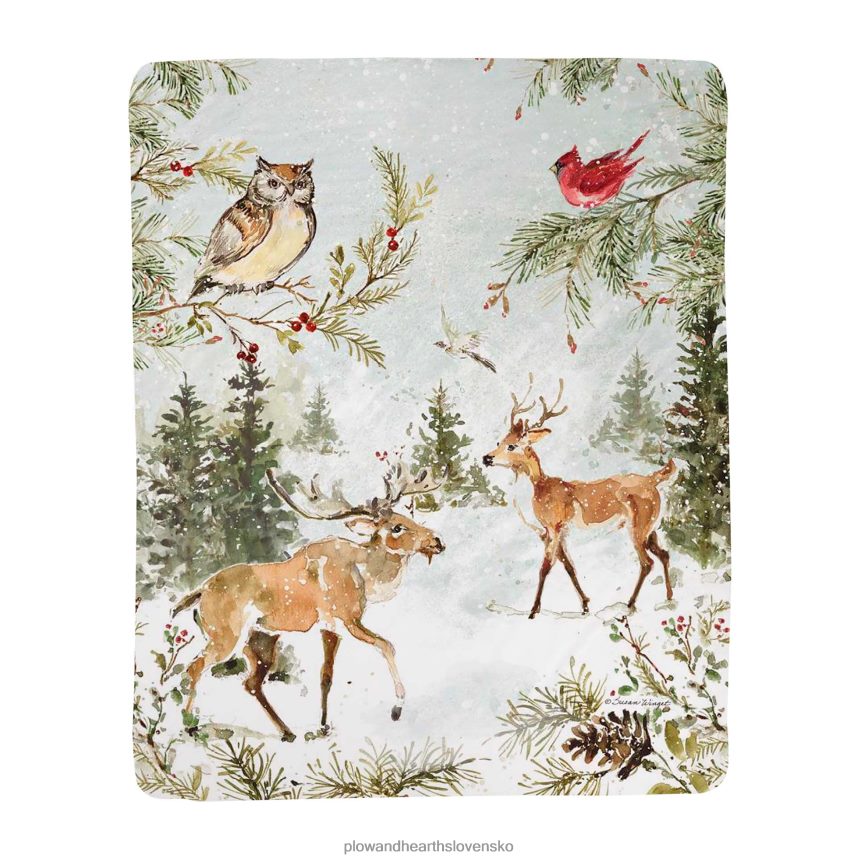 Plow & Hearth zimný lesný šerpa fleece hod 6P208P2202 sezónne a darčeky