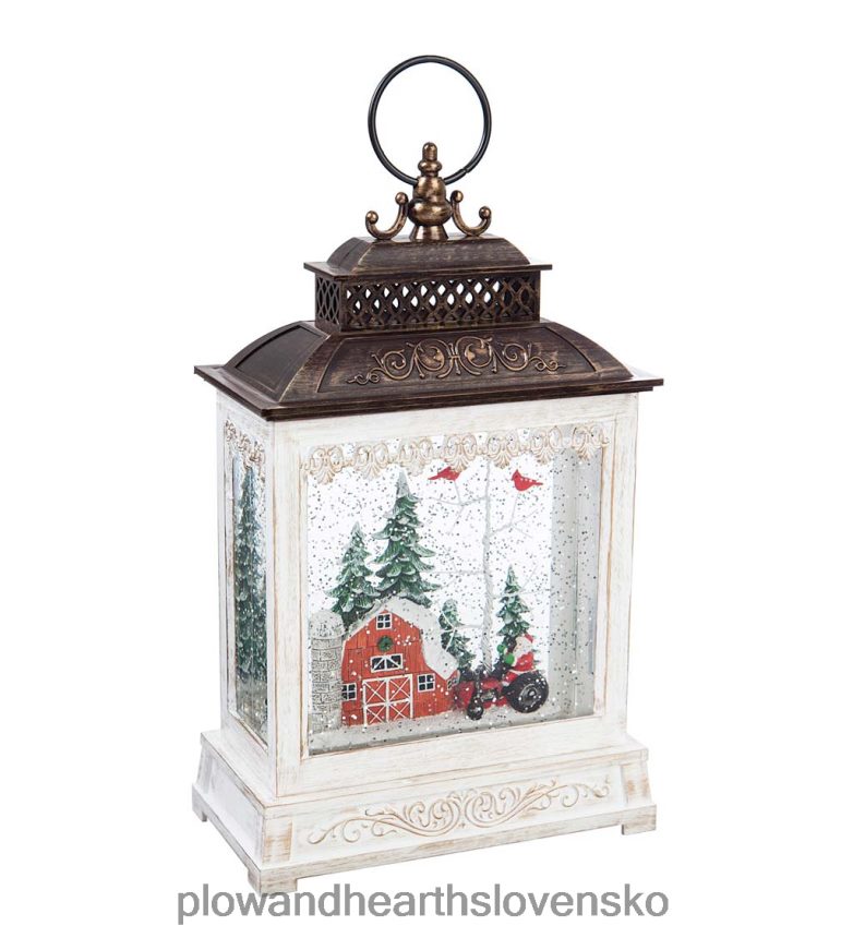 Plow & Hearth zimná stodola led lampáš s výzdobou akčného stolíka 6P208P2227 sezónne a darčeky