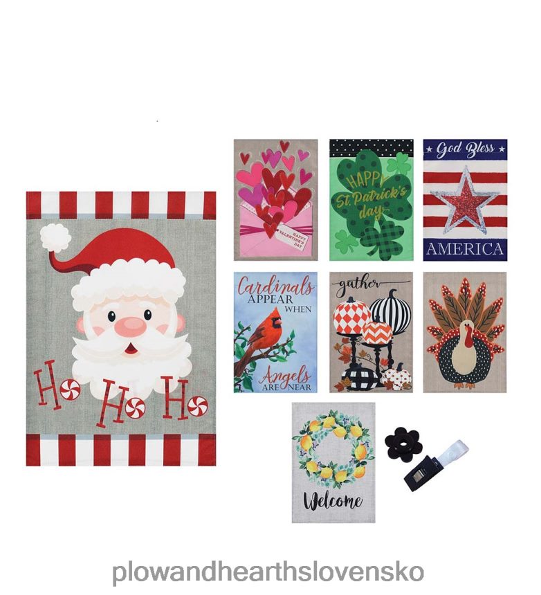 Plow & Hearth sada 8 sezónnych záhradných vlajok 6P208P3110 sezónne a darčeky