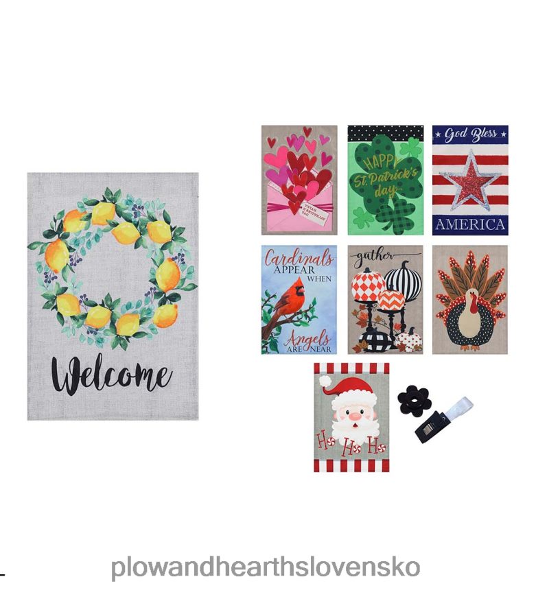 Plow & Hearth sada 8 sezónnych záhradných vlajok 6P208P3110 sezónne a darčeky