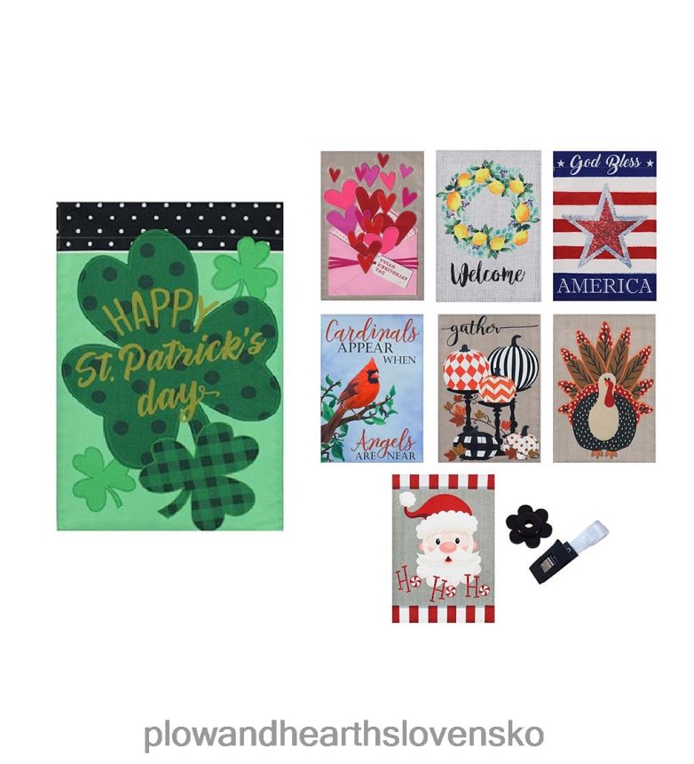 Plow & Hearth sada 8 sezónnych záhradných vlajok 6P208P3110 sezónne a darčeky