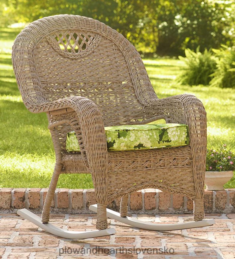 Plow & Hearth Prospect hill prútená súprava dvoch hojdacích kresiel a koncového stola - naplavené drevo 6P208P2161 sezónne a darčeky