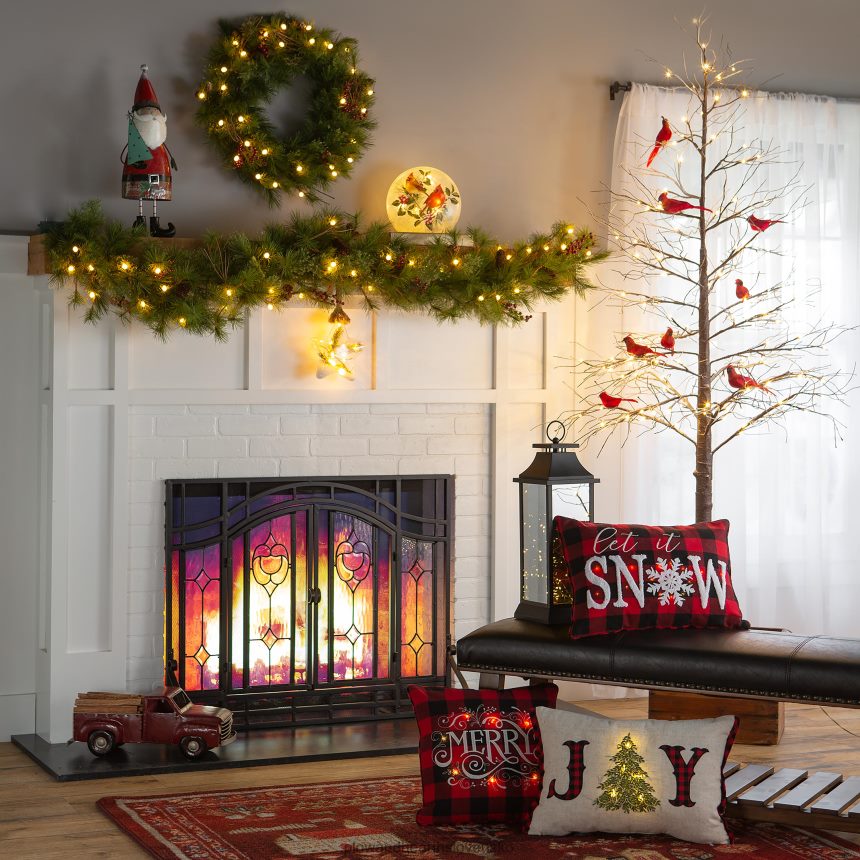 Plow & Hearth klipsové kardinálne ozdoby na vianočný stromček, sada 4 ks 6P208P2139 sezónne a darčeky