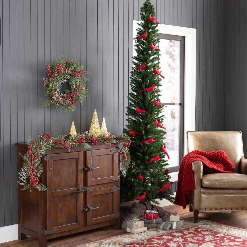 Plow & Hearth klipsové kardinálne ozdoby na vianočný stromček, sada 4 ks 6P208P2139 sezónne a darčeky