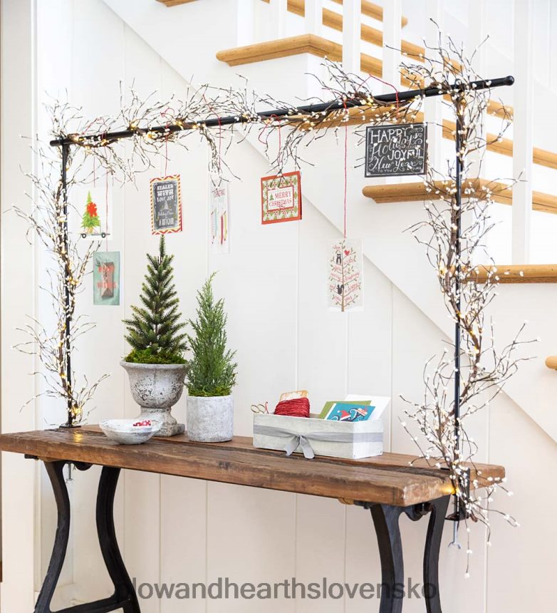 Plow & Hearth stolová dekorácia nastaviteľná kovová tyč 6P208P2138 sezónne a darčeky