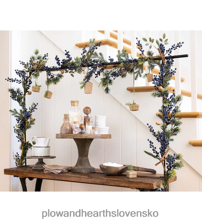 Plow & Hearth stolová dekorácia nastaviteľná kovová tyč 6P208P2138 sezónne a darčeky