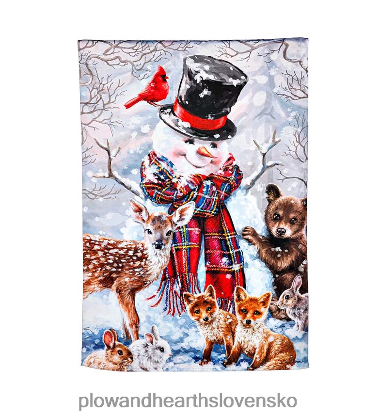 Plow & Hearth pralesní priatelia semišová domáca vlajka 6P208P529 sezónne a darčeky