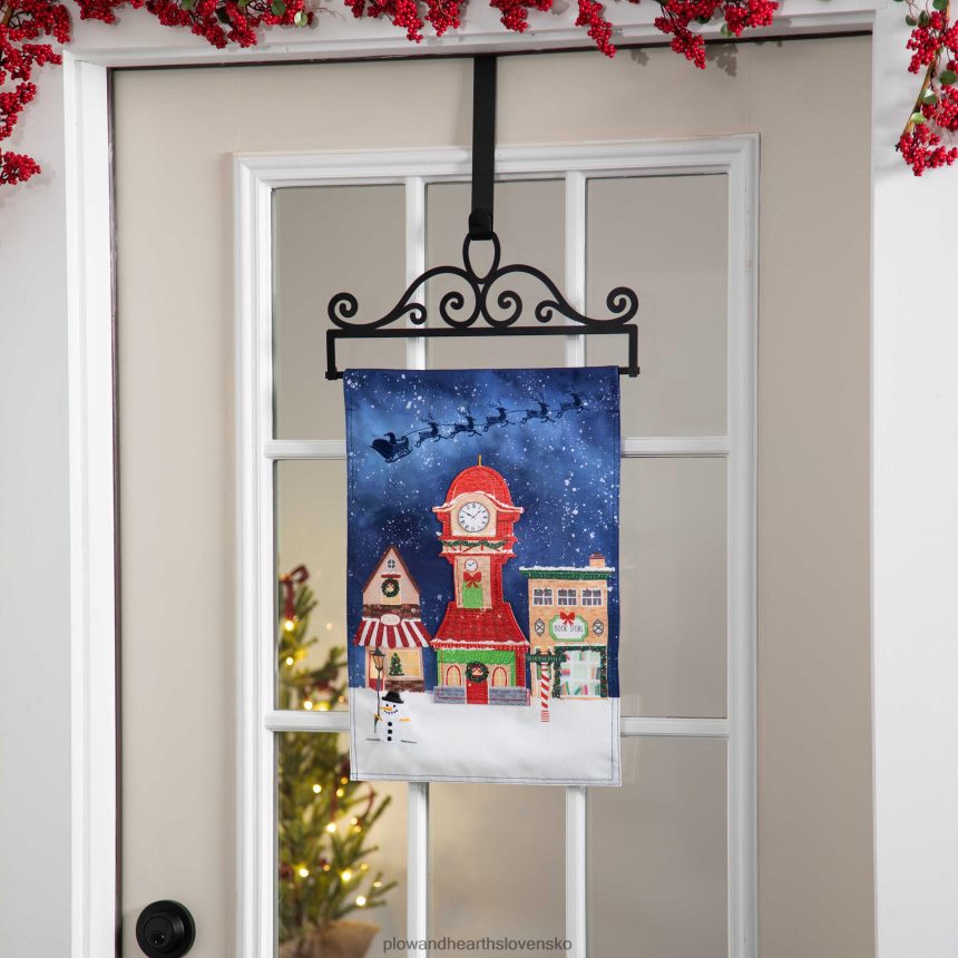 Plow & Hearth štedrovečerná ľanová záhradná vlajka 6P208P528 sezónne a darčeky