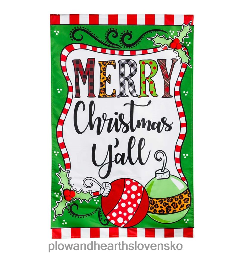 Plow & Hearth veselé vianoce, nášivka domová vlajka 6P208P532 sezónne a darčeky