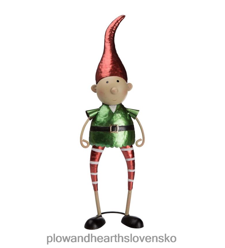 Plow & Hearth kovový škriatok s červeným klobúkom vianočná záhradná socha 6P208P3175 sezónne a darčeky