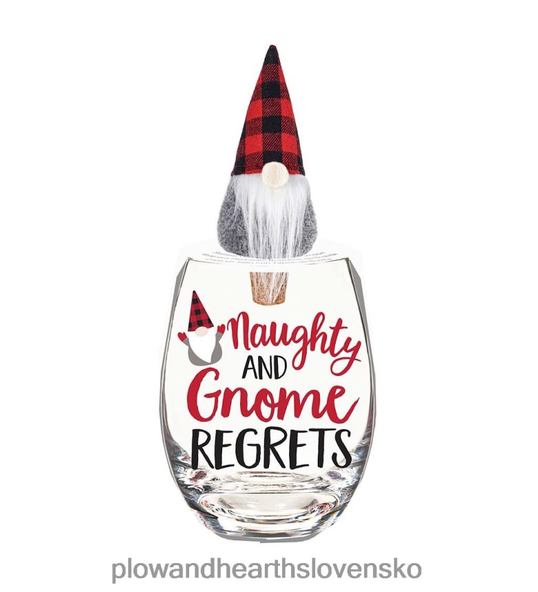 Plow & Hearth neposlušný a škriatok ľutuje 17 oz. darčeková súprava pohára so zátkou na víno 6P208P2991 sezónne a darčeky