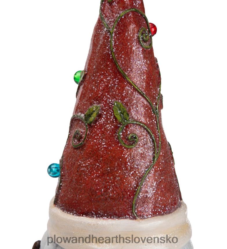 Plow & Hearth osvetlená socha záhradného trpaslíka s klobúkom na vianočný stromček 6P208P2994 sezónne a darčeky