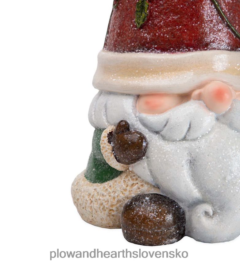 Plow & Hearth osvetlená socha záhradného trpaslíka s klobúkom na vianočný stromček 6P208P2994 sezónne a darčeky