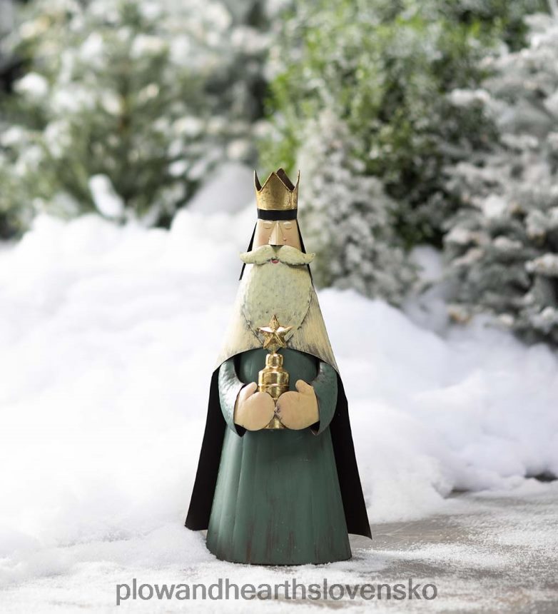 Plow & Hearth veľká kovová socha betlehema so zvončekom 6P208P3135 sezónne a darčeky