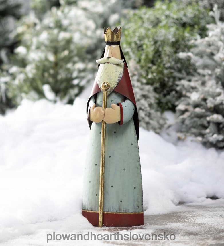 Plow & Hearth veľká kovová socha betlehema so zvončekom 6P208P3135 sezónne a darčeky